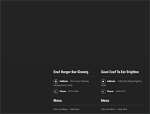 Tablet Screenshot of enufburgerbar.com